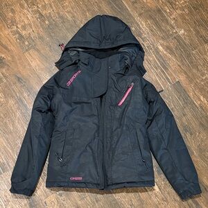 Sporto Black and Pink Women's Ski Jacket